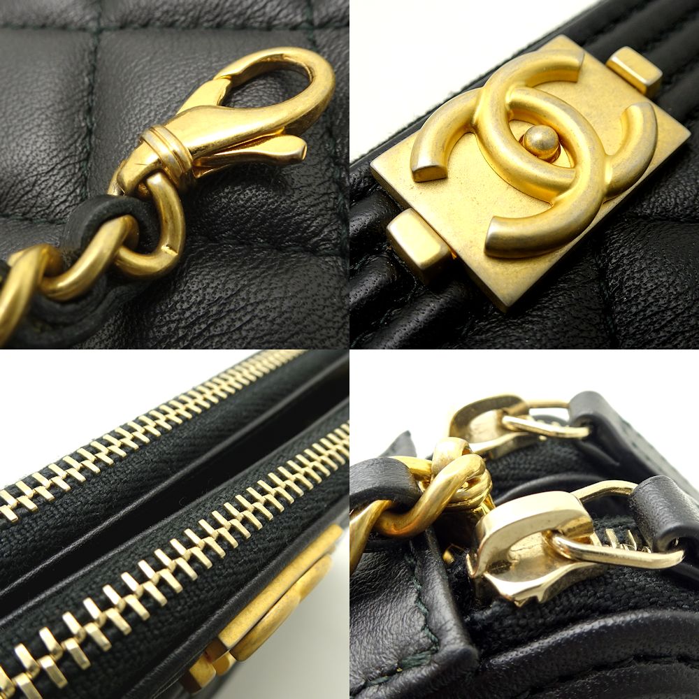 Chanel Chain Wallet Lambskin Black Diagonal Shoulder