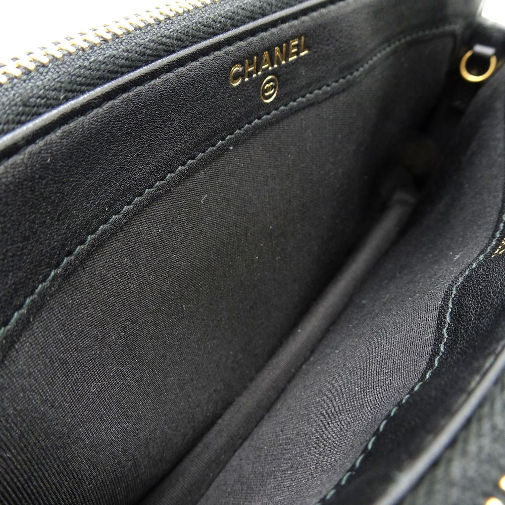 Chanel Chain Wallet Lambskin Black Diagonal Shoulder
