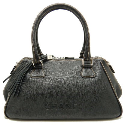Chanel Boston Bag Fringe Caviar Skin Black