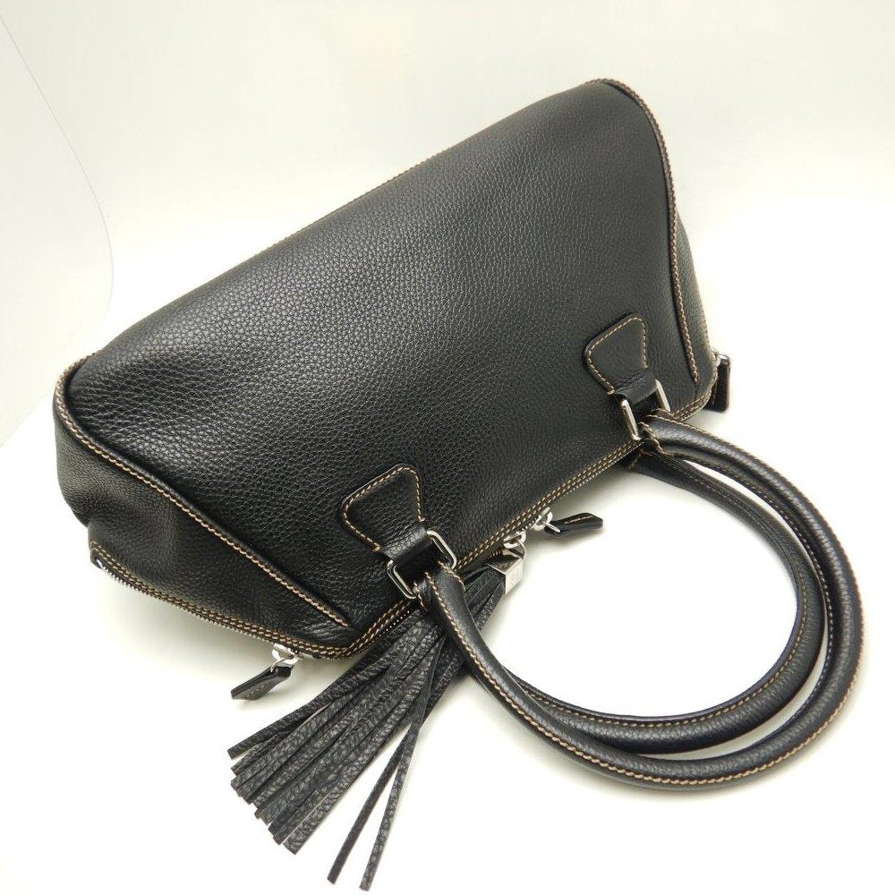 Chanel Boston Bag Fringe Caviar Skin Black