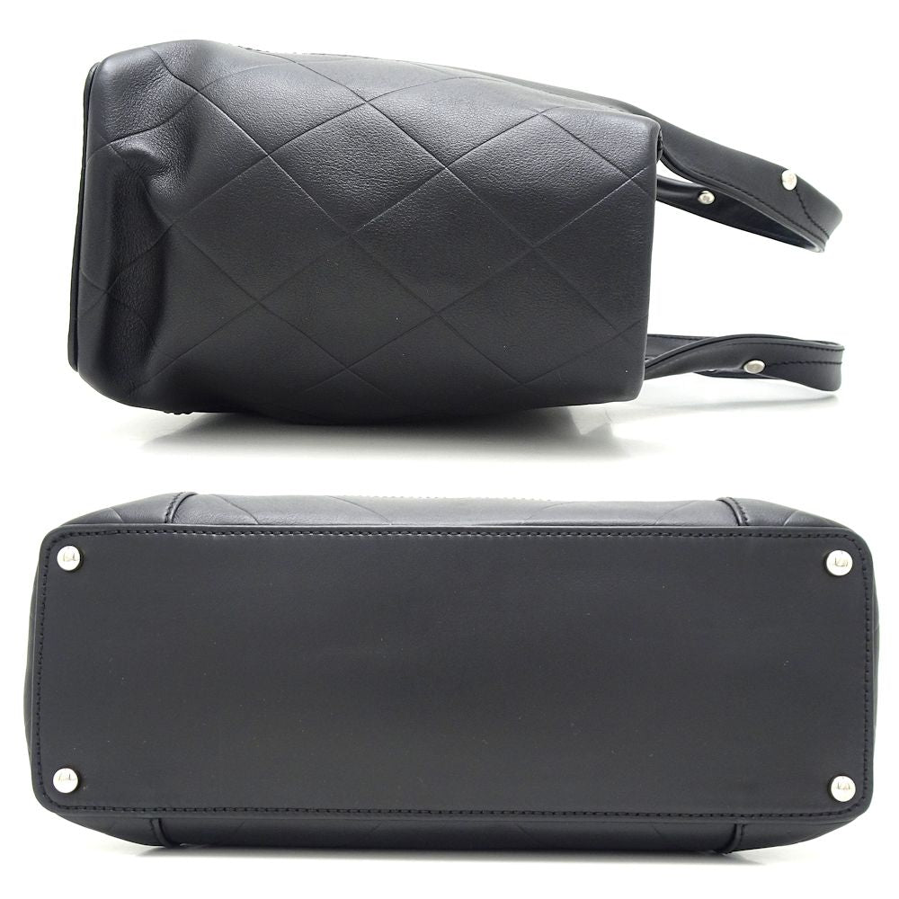 Chanel Tote Bag Chevron Leather Black