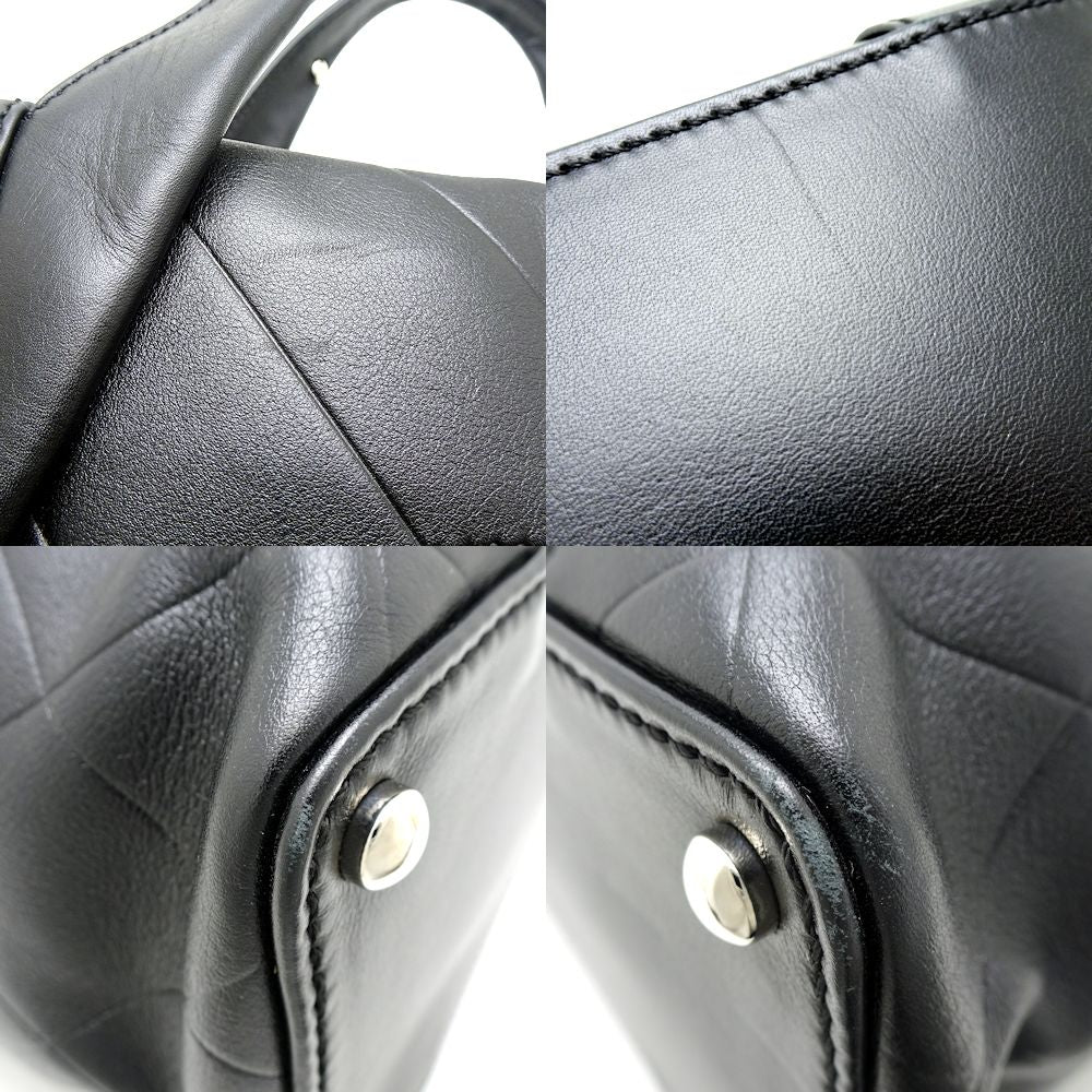 Chanel Tote Bag Chevron Leather Black