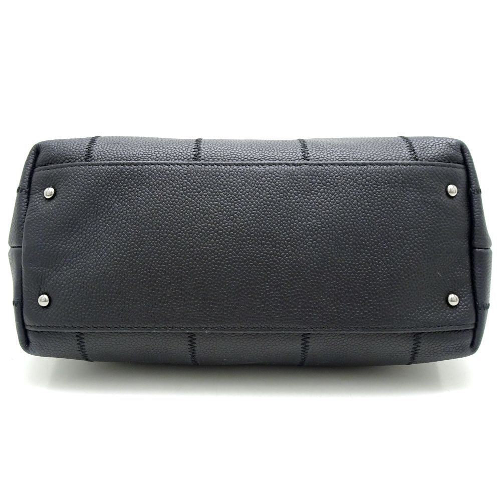 Chanel Chocolate Bar Tote Bag Soft Caviar Skin Black