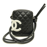 Chanel Small Shoulder Bag Cambon Line Crossbody Calf Black x White