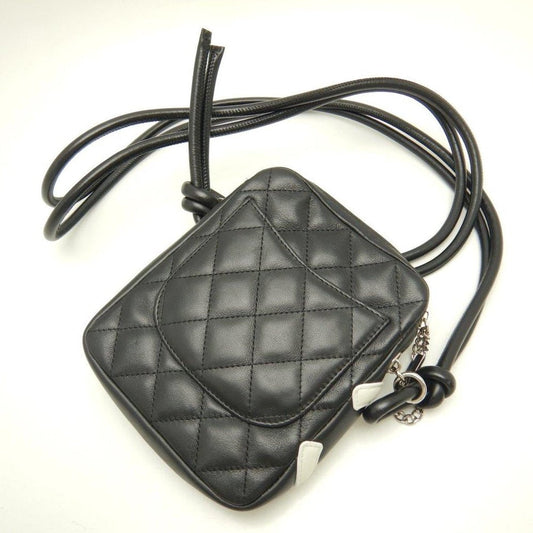 Chanel Small Shoulder Bag Cambon Line Crossbody Calf Black x White