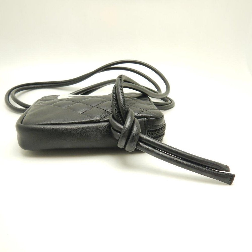 Chanel Small Shoulder Bag Cambon Line Crossbody Calf Black x White