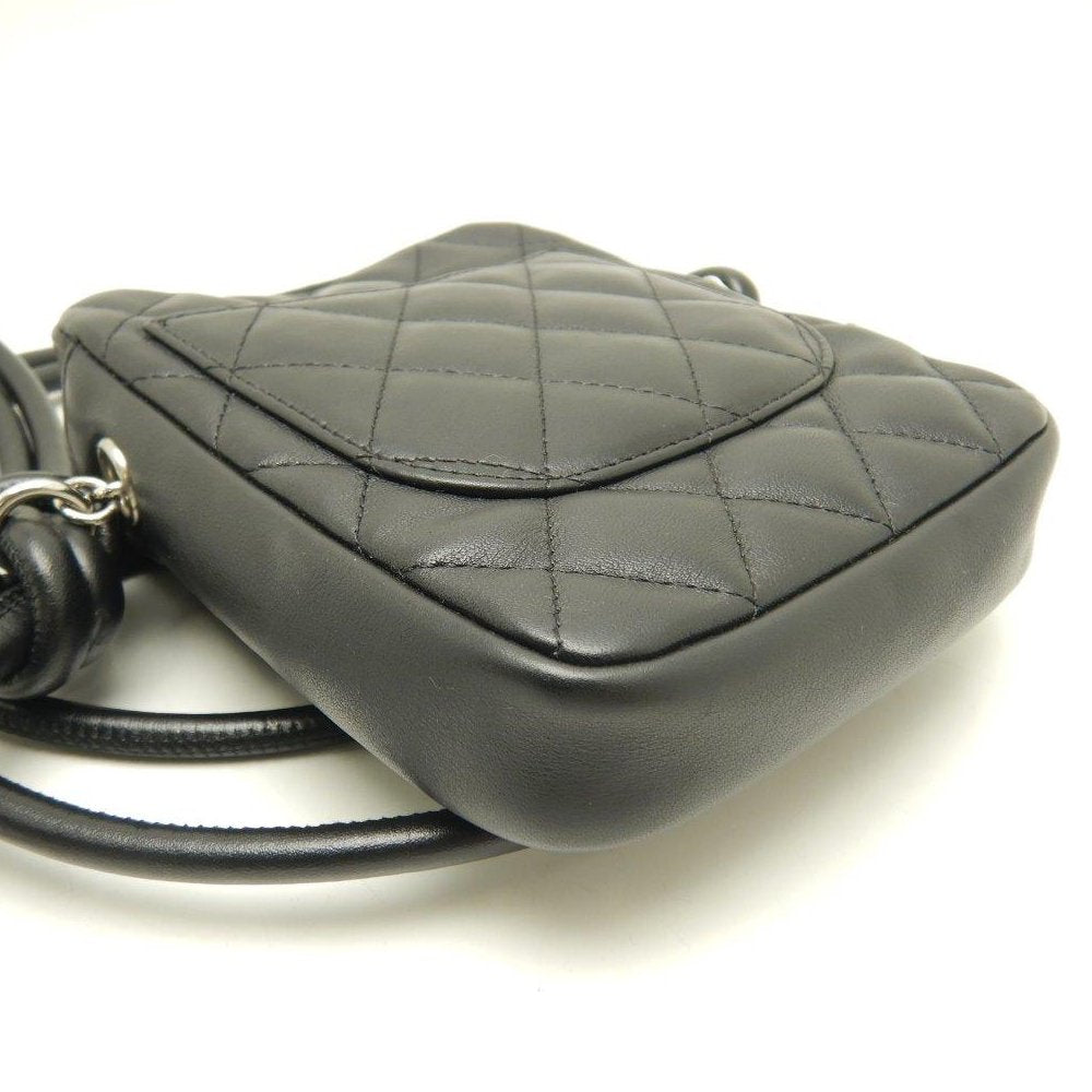 Chanel Small Shoulder Bag Cambon Line Crossbody Calf Black x White