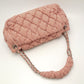 Chanel Bubble Quilt Chain Tote Bag Nylon Canvas Stripe Red