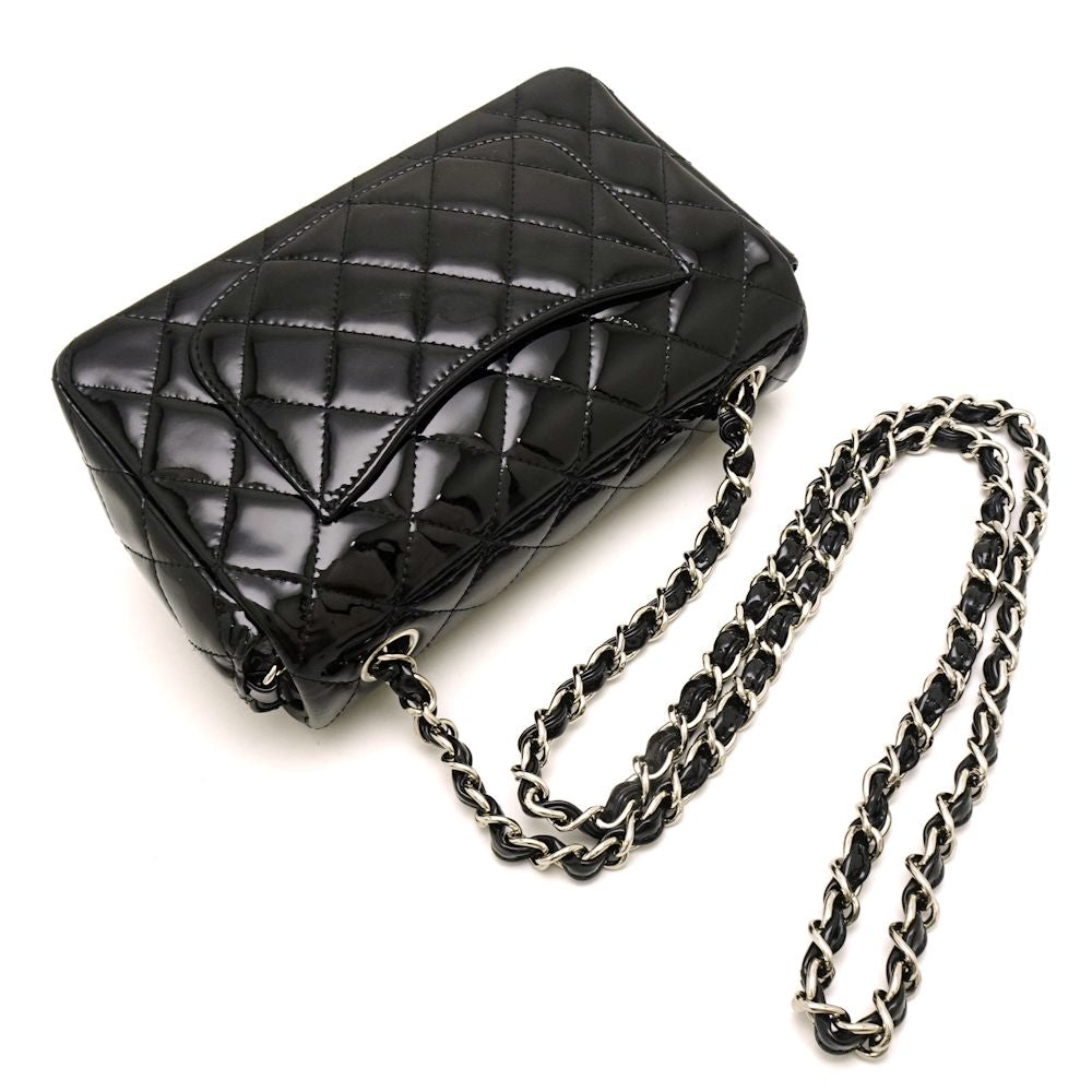 Chanel Chain Shoulder Bag Matelasse Enamel Black