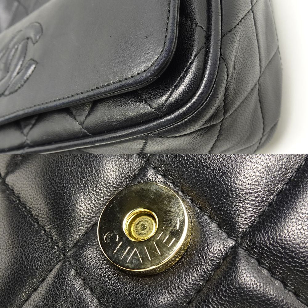 Chanel Chain Shoulder Bag Crossbody Lambskin Black