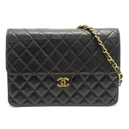Chanel Chain Shoulder Bag Matelasse Lambskin Black