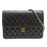 Chanel Chain Shoulder Bag Matelasse Lambskin Black