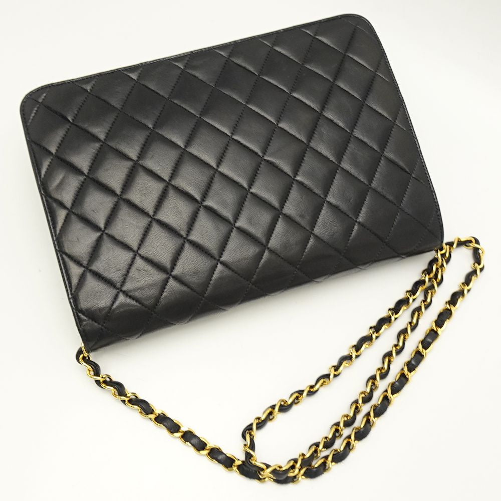 Chanel Chain Shoulder Bag Matelasse Lambskin Black