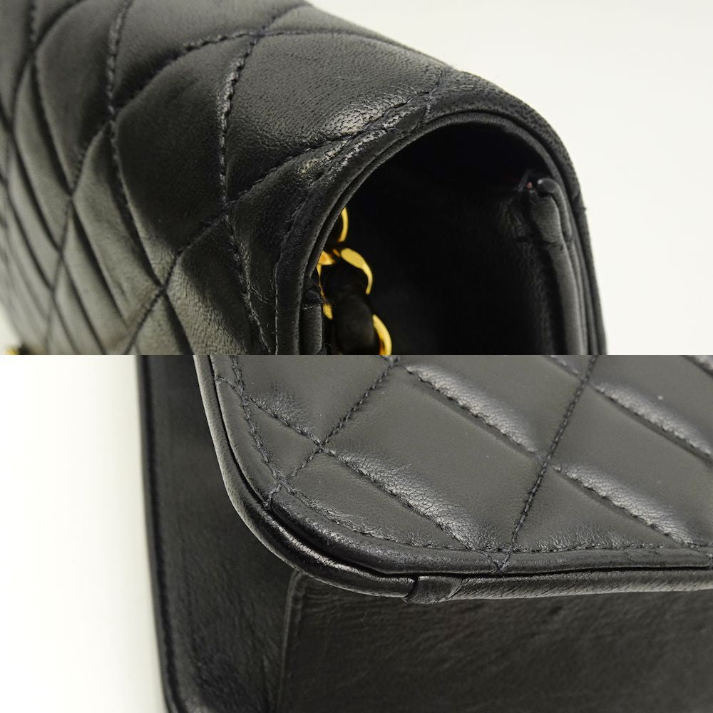 Chanel Chain Shoulder Bag Matelasse Lambskin Black