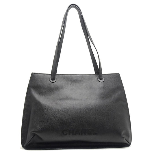 Chanel Shoulder Tote Bag Caviar Skin Black