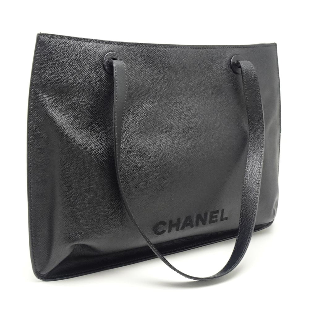 Chanel Shoulder Tote Bag Caviar Skin Black