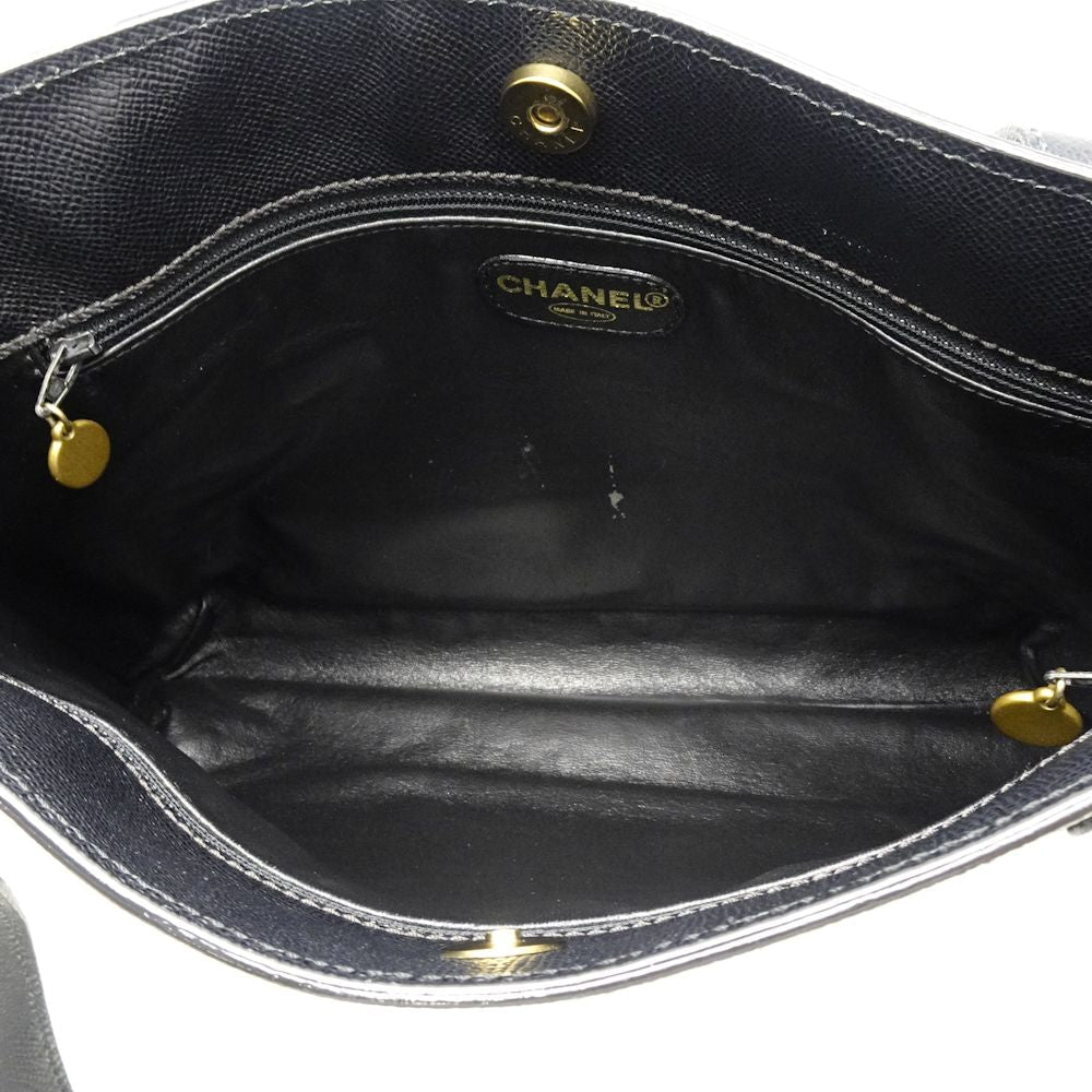 Chanel Shoulder Tote Bag Caviar Skin Black