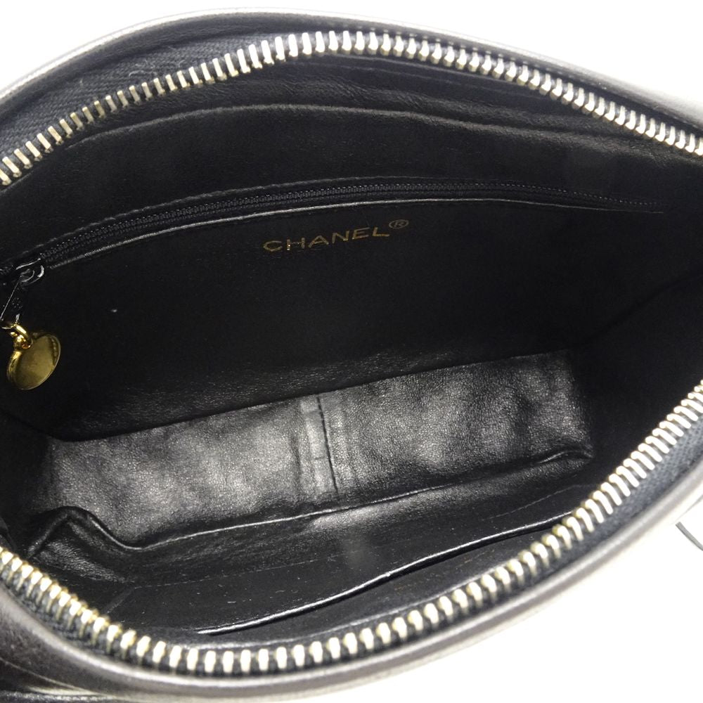 Chanel Chain Shoulder Bag Crossbody Lambskin Black