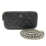 Chanel Matelasse Chain Wallet Diagonal Soft Caviar Skin Black
