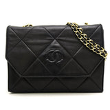 Chanel Chain Shoulder Bag Matelasse Leather Black