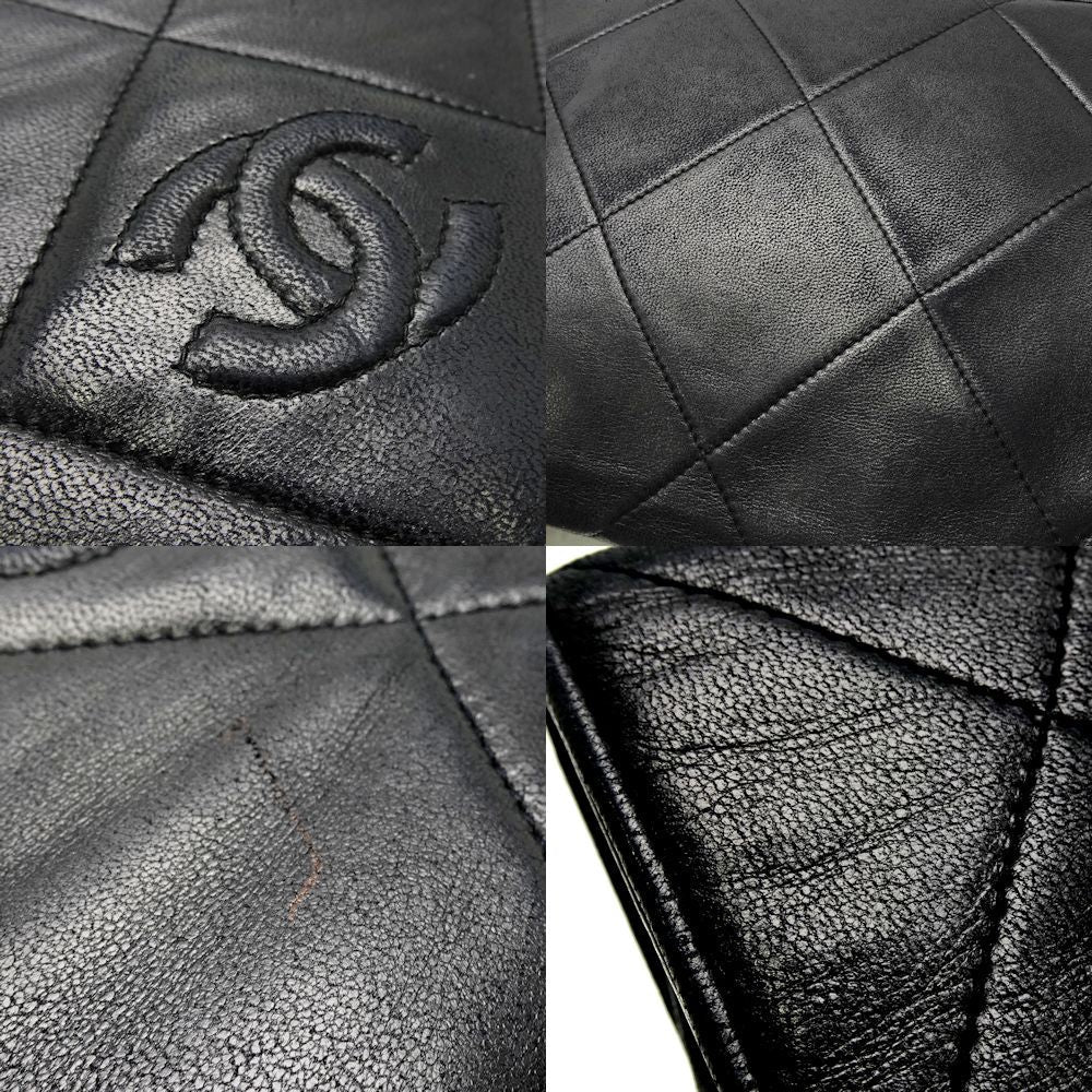 Chanel Chain Shoulder Bag Matelasse Leather Black