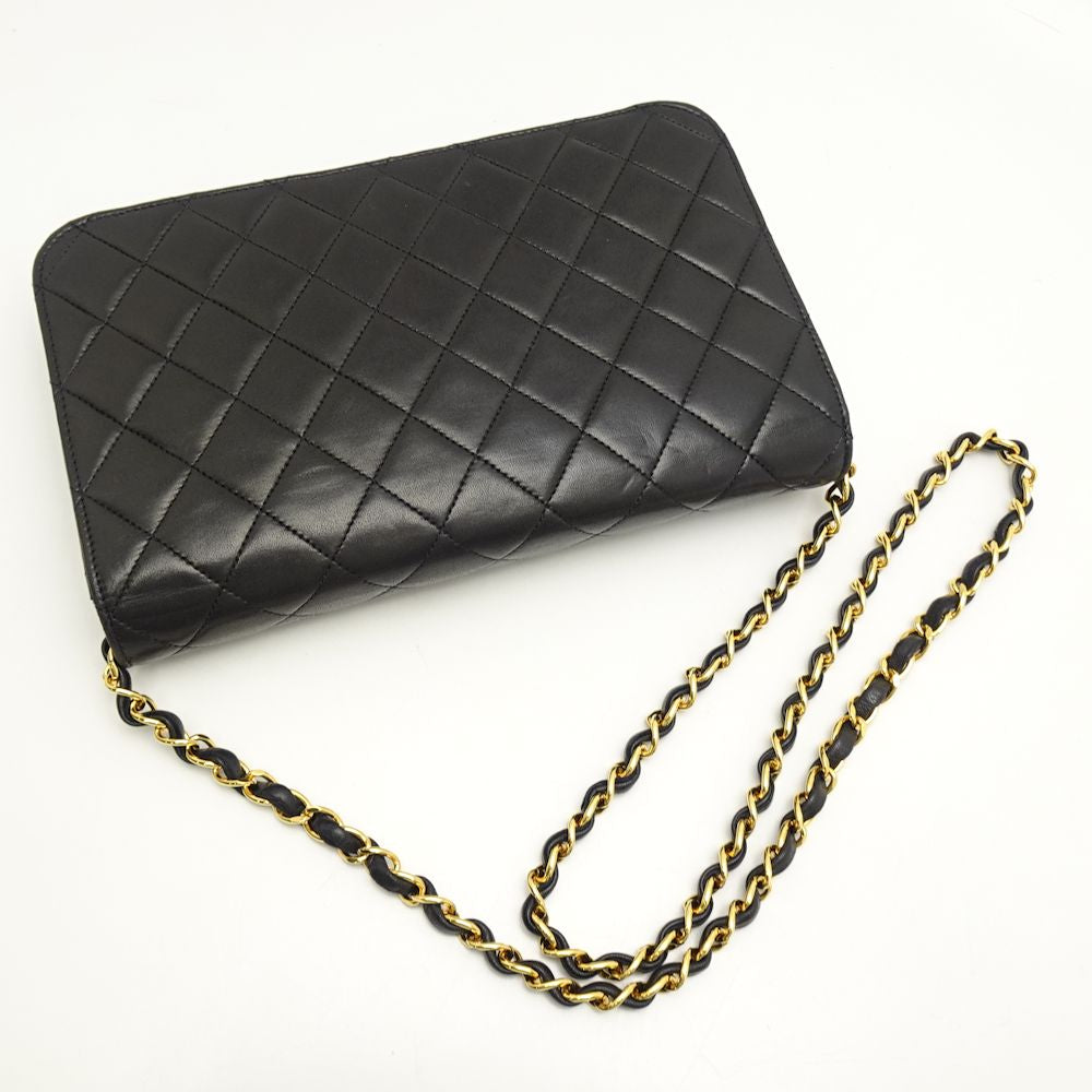 Chanel Chain Shoulder Bag Matelasse Full Flap Lambskin Black