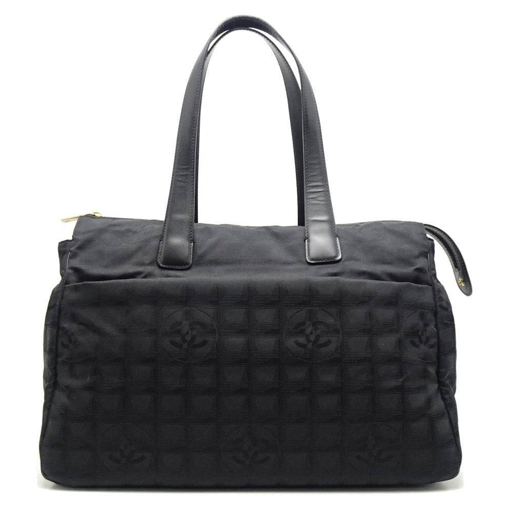 Chanel New Travel Line Boston Bag Nylon Black