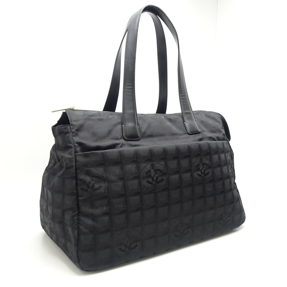 Chanel New Travel Line Boston Bag Nylon Black