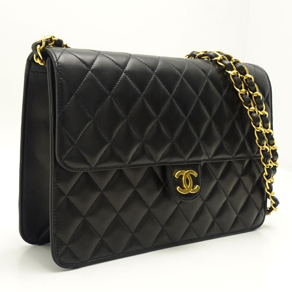 Chanel Matelasse Chain Shoulder Bag Lambskin Black