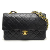 Chanel Chain Shoulder Bag Lambskin Flap Black