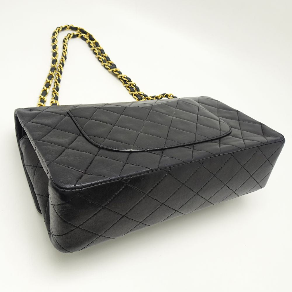 Chanel Chain Shoulder Bag Lambskin Flap Black
