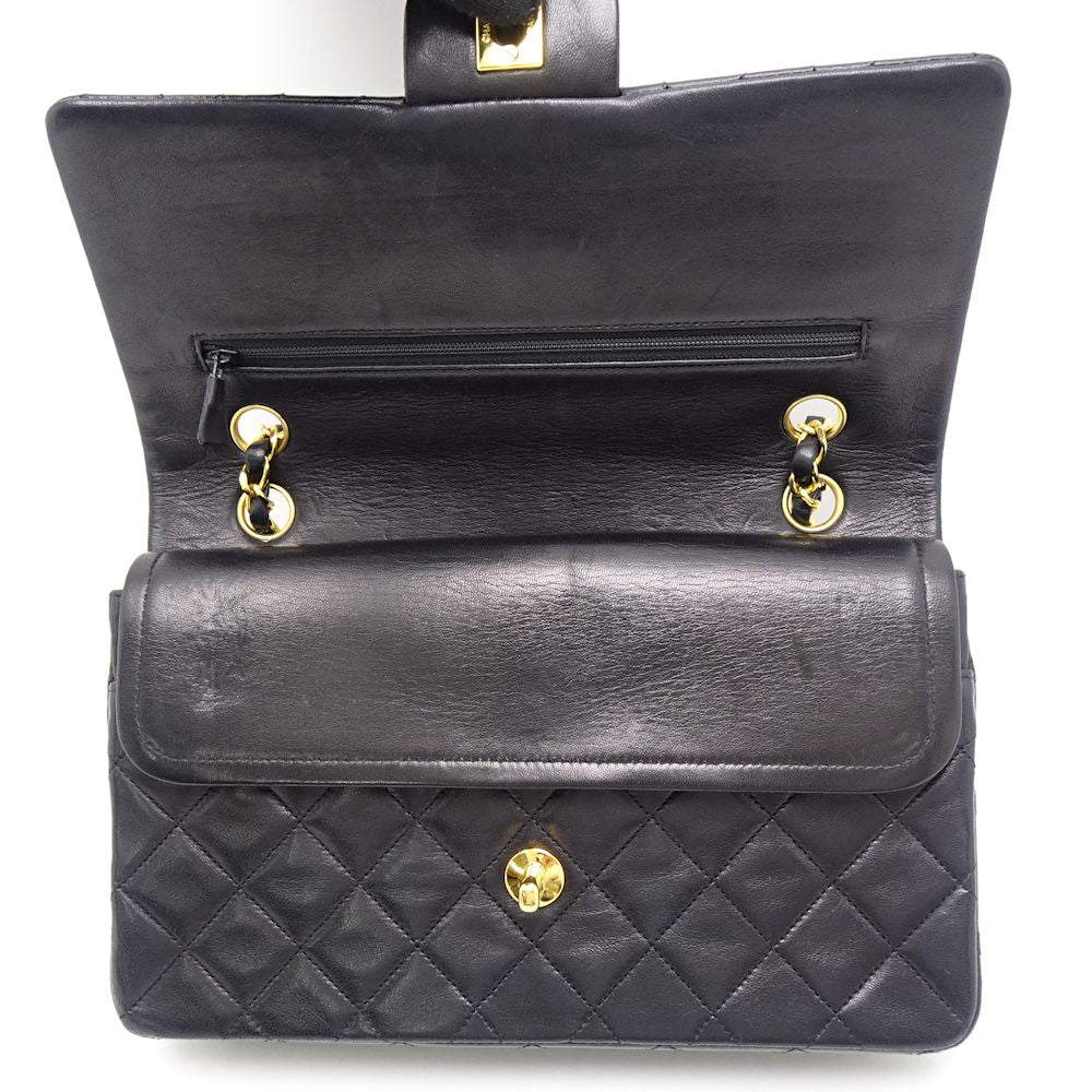 Chanel Chain Shoulder Bag Lambskin Flap Black