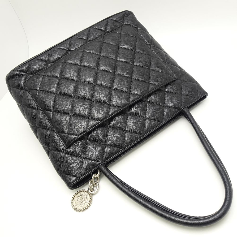 Chanel Reprint Tote Bag Black Caviar Skin