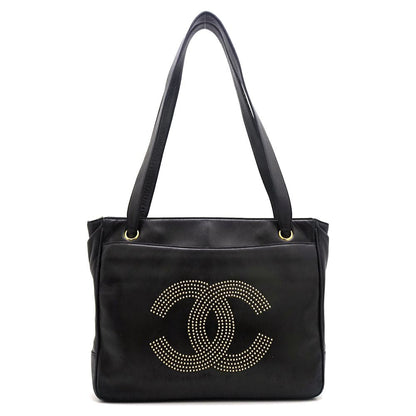 Chanel Tote Bag Lambskin Studs Black