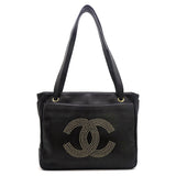 Chanel Tote Bag Lambskin Studs Black