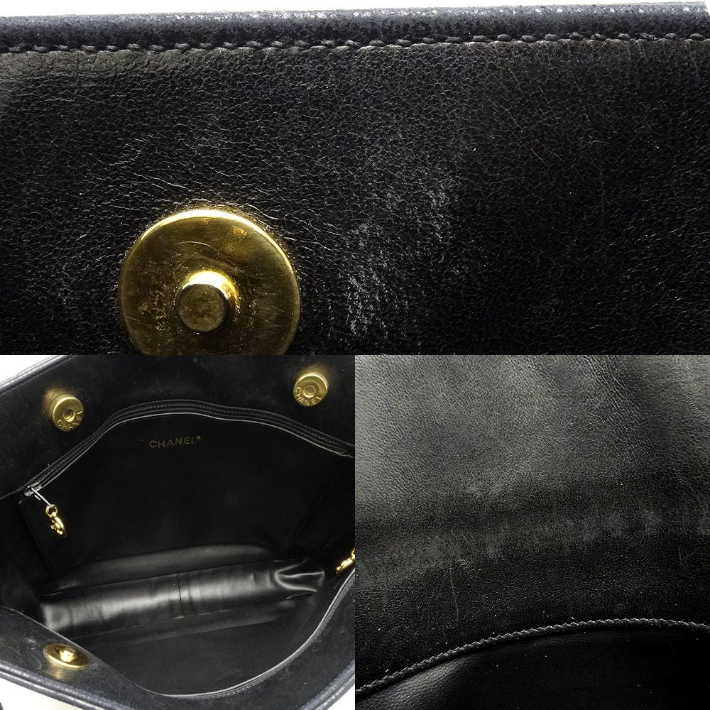 Chanel Tote Bag Lambskin Studs Black