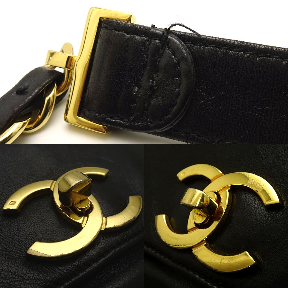 Chanel Chain Rucksack Matelasse Lambskin Black