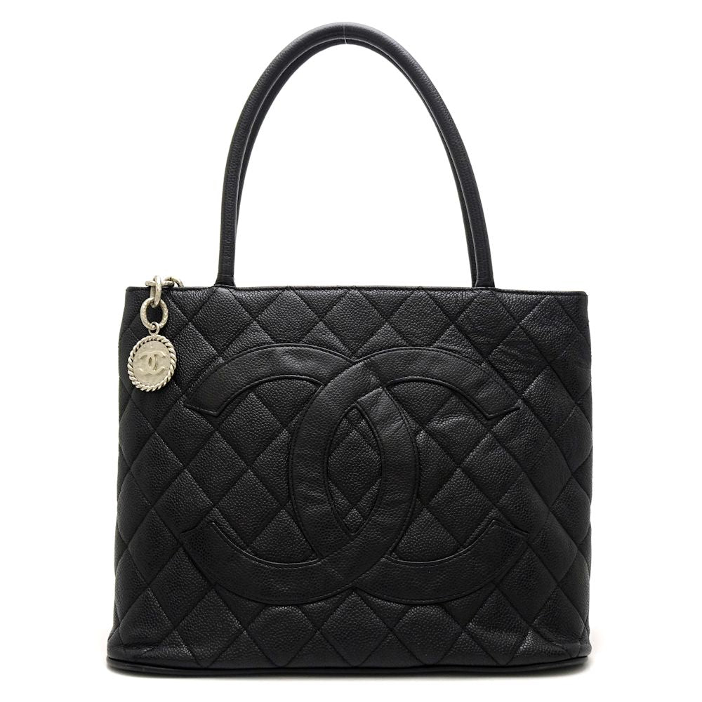 Chanel Reprint Tote Bag Caviar Skin Black