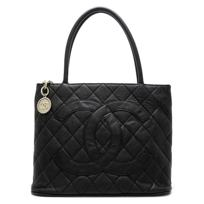 Chanel Reprint Tote Bag Caviar Skin Black