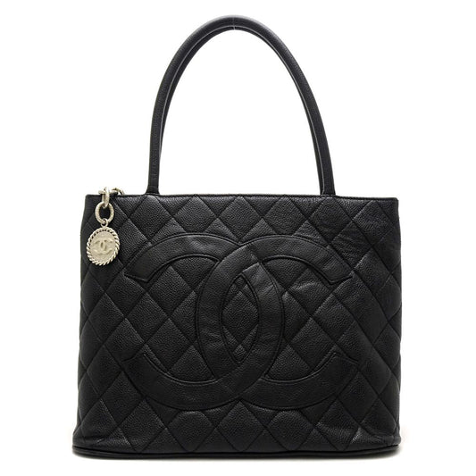 Chanel Reprint Tote Bag Caviar Skin Black