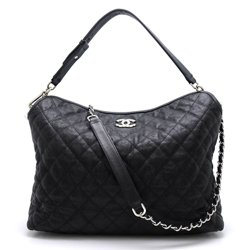Chanel Matelasse 2way Shoulder Bag Caviar Skin Black