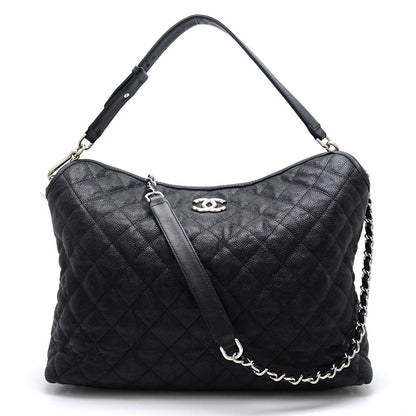 Chanel Matelasse 2way Shoulder Bag Caviar Skin Black