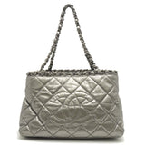 Chanel Chain Me Tote Bag Leather Silver
