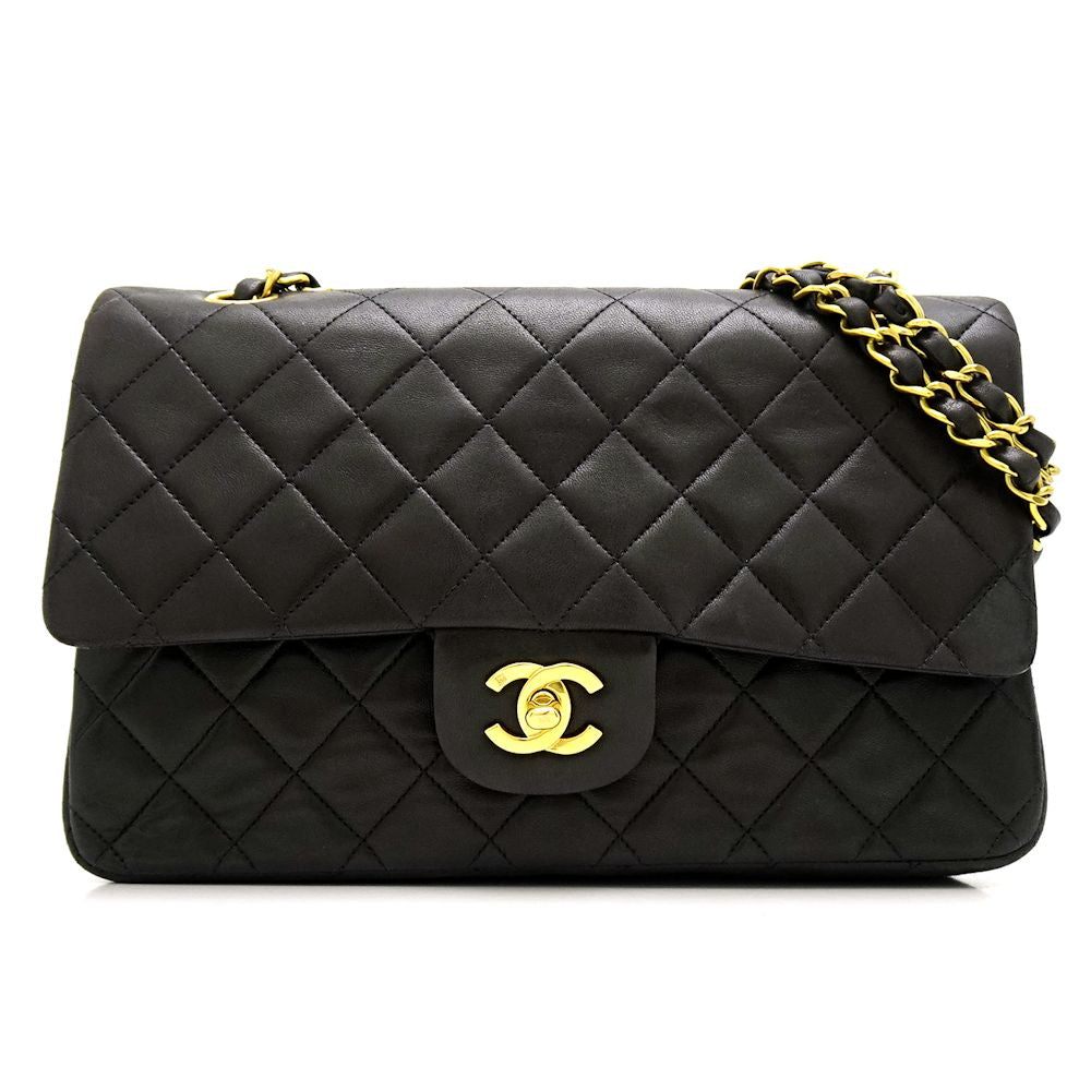 Chanel Chain Shoulder Bag Matelasse Lambskin Black