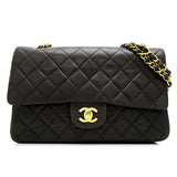 Chanel Chain Shoulder Bag Matelasse Lambskin Black