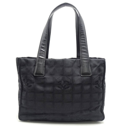 Chanel New Travel Line Tote Bag PM Black Nylon x Leather