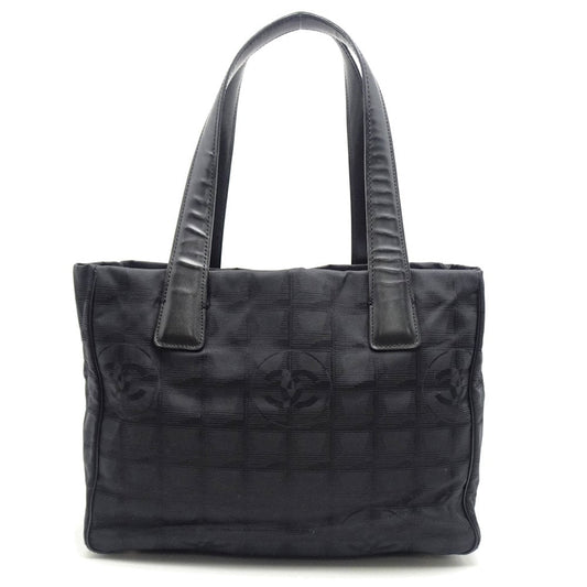 Chanel New Travel Line Tote Bag PM Black Nylon x Leather