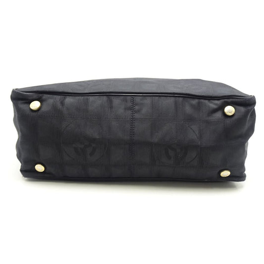 Chanel New Travel Line Tote Bag PM Black Nylon x Leather