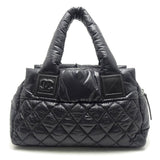 Chanel Coco Coon Tote Bag Nylon Black Silver Metal Fittings
