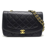 Chanel Matelasse Chain Shoulder Bag Diagonal Lambskin Navy